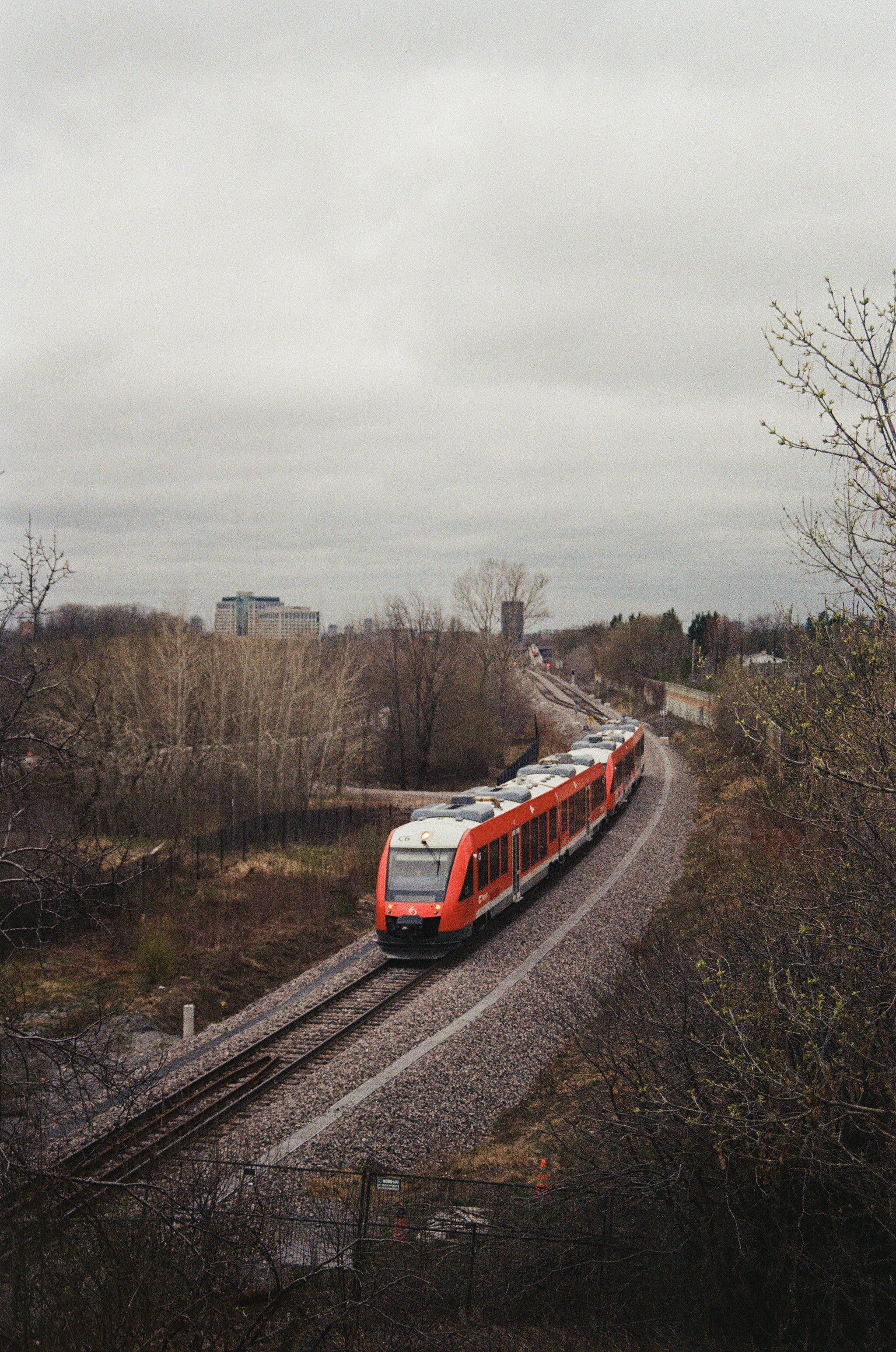 A Trillium Line LINT train passing under Walkley Road