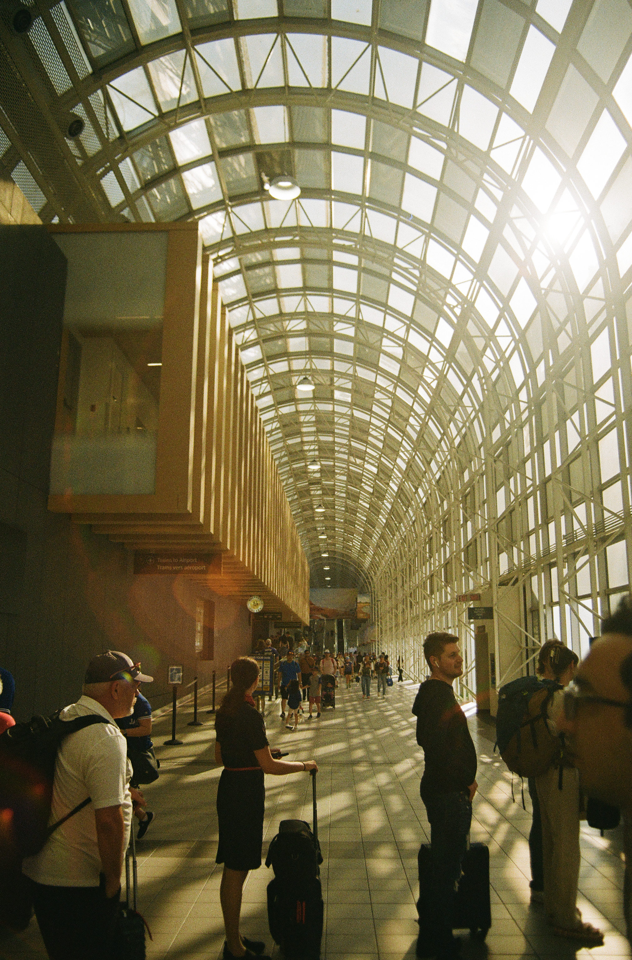 Sun shining through the Union Station SkyWalk